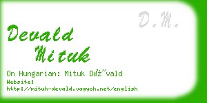 devald mituk business card